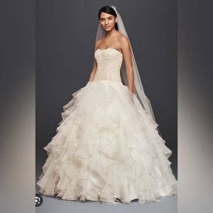 Oleg Cassini Organza Ruffle Skirt Wedding Dress … Style #CWG568